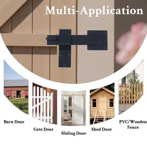 Six Inch Heavy Duty Barn Door Flip Latch With 360 Degree Rotatable Gate Lock for Wooden Fence Shed Farm Gate and Sliding Doors