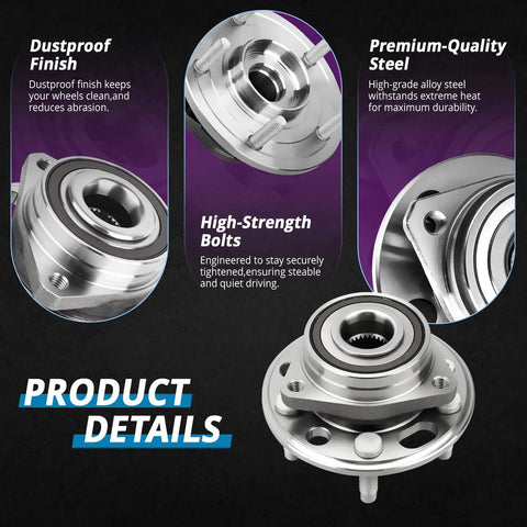 2 Piece Wheel Hub Bearing Assembly Replacement For Buick Regal Lacrosse And Chevrolet Malibu Impala Front Or Rear 2011 2017 Models 513288 product features with dustproof finish and premium-quality steel