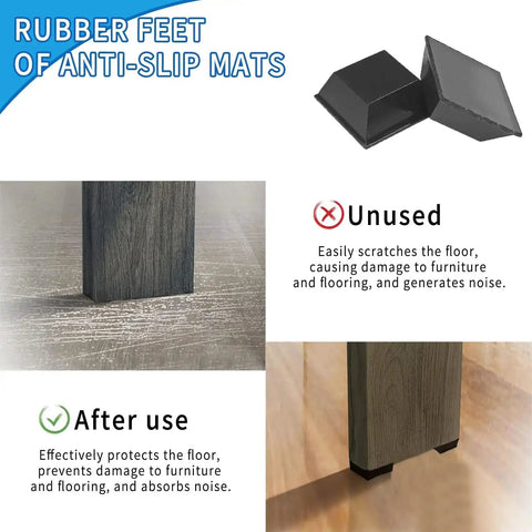 Before and after installation of 32 Piece Self Adhesive Rubber Feet For Electronics Adhesive Bumpers Cushions Non Slip Pads.