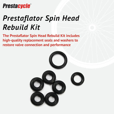 Image of a 3 Way Spin Head Rebuild Kit With O Rings And Presta Valve Washers For Inflation Tools Replacement Buna Nitrile Seals