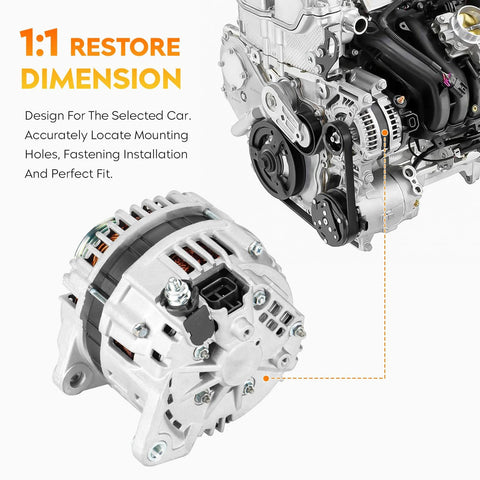 Beefed-Up 5.6L V8 Alternator For QX56 Armada Pathfinder Titan 2004-2006 Models Replaces 11120N shown installed on engine