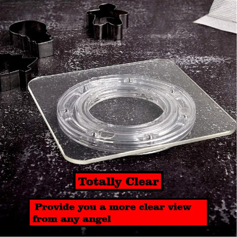 Clear 6.4 Inch Square Acrylic Cookie Turntable With Non Slip Mat For Cake And Cupcake Decorating 360 Degree Rotating Stand