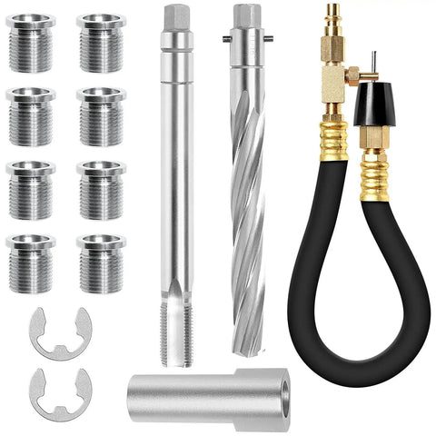 Two Valve Spark Plug Thread Repair Kit For Ford Triton 4.6L 5.4L 6.8L SOHC with inserts, guide, reamer, taps, and hose
