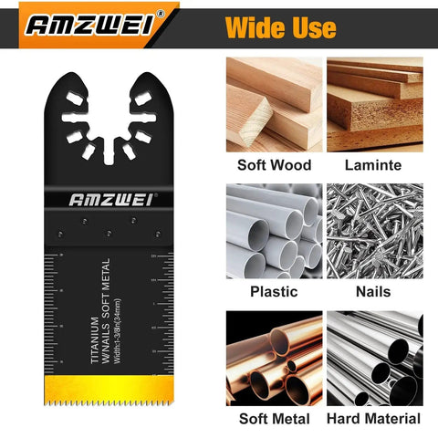 Pro Grade Oscillating Saw Blades Kit For Wood And Metal 28 Piece Universal Titanium Multitool Blades Set With Quick Release