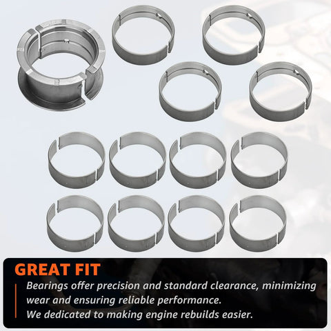 Beefed-Up Main And Rod Bearings Kit For Small Block Chevy V8 1968 To 2002 5.0L 5.7L Fits 302 305 327 350 Engines With 2.450 Inch Journal