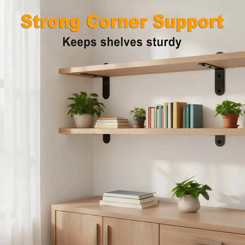 24 Pack Stainless Steel L Brackets Heavy Duty Corner Braces for holding wood shelves with books and plants