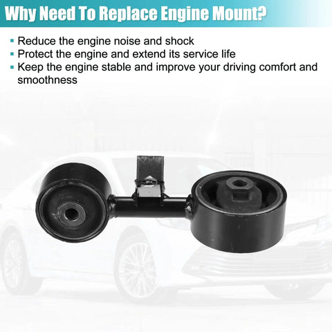 Engine Motor Mount For Toyota Camry 2.4L 2002-2006 And Solara 2004-2008 against car background, front view, OE Numbers 123630H050, 1236328060, 1236328061