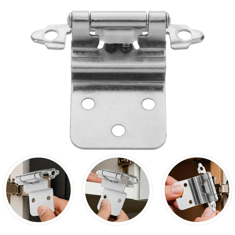 Heavy Duty Self Closing Inset Cabinet Hinges Kit 8 Pieces For Kitchen And Bathroom Waterproof Wear Resistant High Load Bearing Capacity Smooth Soft Close