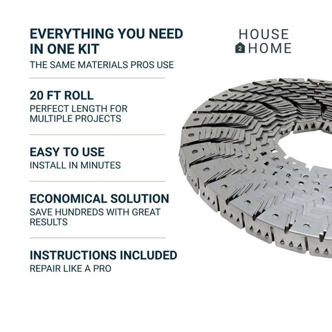 Twenty Foot Metal Flexible Tack Strip For Upholstery With Curve Easy Grip Pro Grade Upholstery Supply For Reupholstering Curves Edges And Cushions Now, shown in a coiled metal roll.