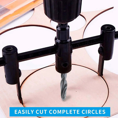Adjustable Hole Saw Kit LifCratms 1 3/16 To 7 7/8 Inch 30mm-200mm Heavy Duty Circle Cutter used on wood for round cuts.