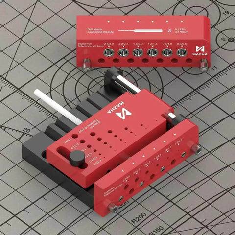 Pro Grade Round Rod Center Locator And Drill Shank Positioning Module Drill Guide Jig for model building and crafts.