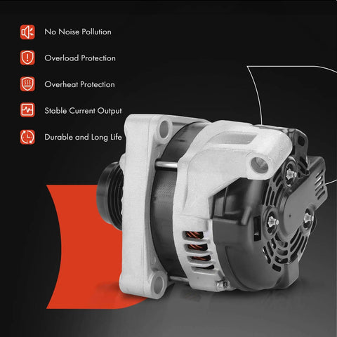 Alternator For Jeep Liberty 2005 2006 2.8L 12V 150 Amp With 6 Groove Decoupler Pulley Clockwise Rotation Direct Fit Easy Install