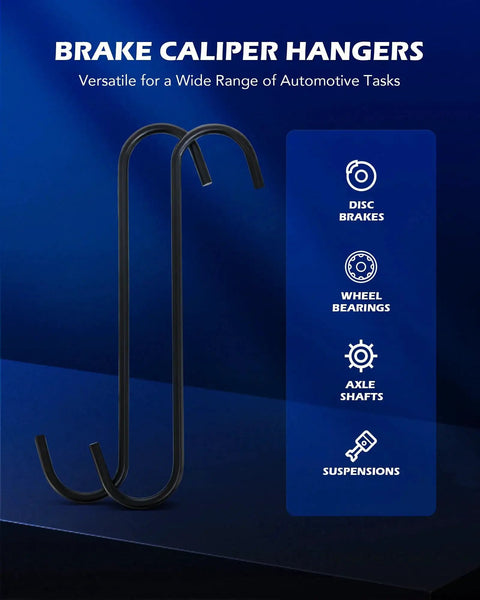 Brake caliper spreader with two U-shaped hanger hooks