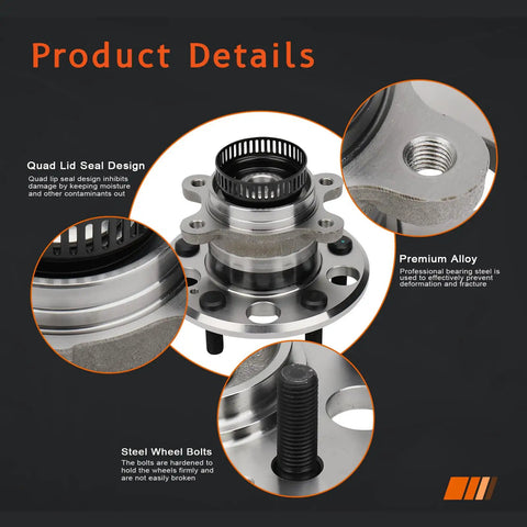 Detailed view of Rear Wheel Hub And Bearing Assembly for Hyundai Elantra 2007 to 2012 2.0L with features highlighted