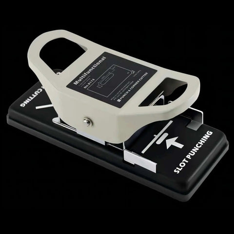 2-In-1 Slot Hole Punch For Paper And PVC Cards - Heavy Duty All Metal Corner Rounding And Slot Punch Tool with centering guide