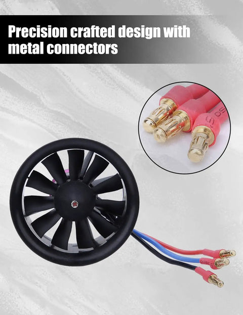 50mm EDF Brushless Motor With ESC For RC Jets 4S KV4300 Beefy Thrust Ducted Fan Pre Soldered Combo with banana plug connectors