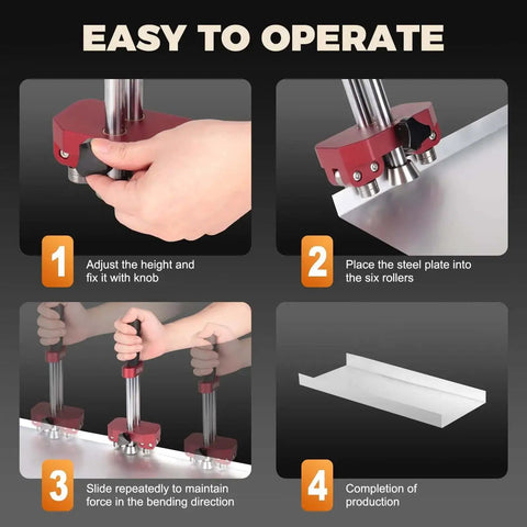 Edge Roller Bender For Sheet Metal Pro Grade Standing Seam Roofing Tool With Adjustable Height and 0 to 90 Degree Bending Steps