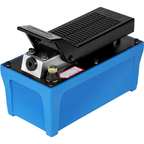 Mophorn air hydraulic pump with blue reservoir and foot treadle, 10000 PSI, 1/2 gal, 3/8" NPT, 6.56 ft hose