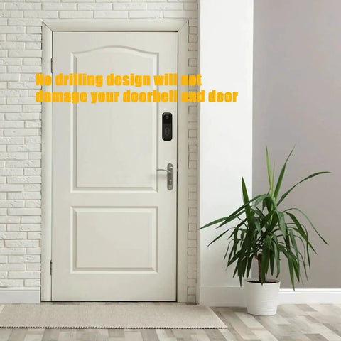 Two Way Installation Backplate Mount For Blink Video Doorbell 2nd Gen No Drill Adhesive Doorbell Mount on white door
