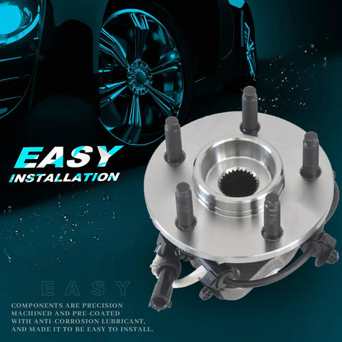 Front Wheel Hub And Bearing Assembly For Ford Ranger 2000 To 2002 XL XLT Edge And Mazda B3000 B4000 Base 5 Lug 4WD With ABS Two Piece Replacement Set