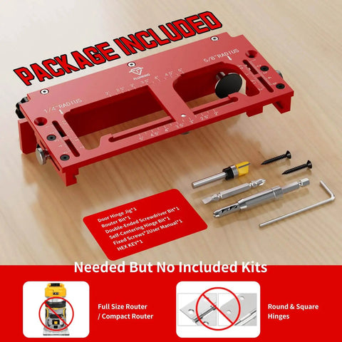 Door Hinge Jig For Doors And Frames Pro Grade Upgraded Adjustable Mortise Width Aluminum Alloy Template Kit with screws and tools