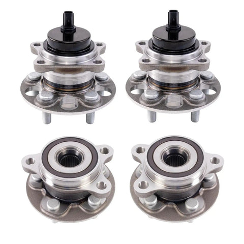 Front And Rear Wheel Bearing And Hub Assembly Set - 4 Piece Kit With 2 Front Hubs And 2 Rear Hubs Compatible With 2022 Toyota Corolla SE Japan Built VIN J Also Fits 2016-2022 Prius And 2017-2022 Prius Prime