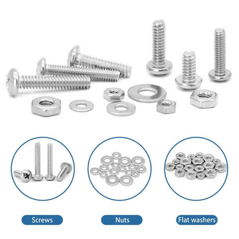 Ultimate Stainless Steel Nuts And Bolts Kit With Case For DIY Projects 700 Pieces Of Phillips Pan Head Screws And Nuts With Washers