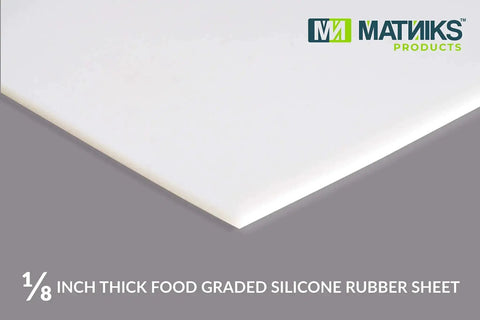 Food Grade Silicone Rubber Sheet 12X12 Inch One Eighth Inch Thick White For Gaskets Lids Food Covers DIY Projects Duro Shore A65 High Temperature Heavy Duty Seal Material For Kitchen And Workshop Microwave Safe, close-up view