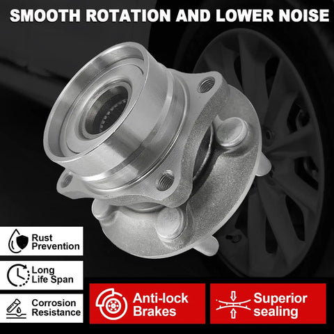 Pair Front Wheel Bearing Hub Assembly For Prius 1.5L 2004 2005 2006 2007 2008 2009 5 Lug Pattern Direct Fit Drop In close-up view