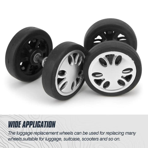 8 Piece Luggage Replacement Wheels Set 50mm Diameter 360 Degree Swivel Rubber Casters for Suitcases Wear Resistant Durable