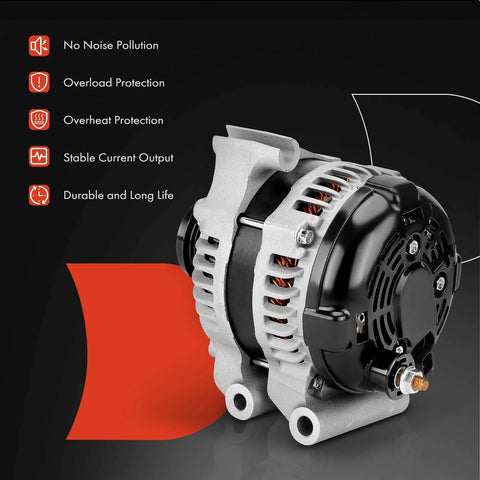 Heavy Duty 12V 160A Alternator For Jeep Cherokee KL 3.2L And Chrysler 200 3.6L With 6 Groove Decoupler Pulley Clockwise