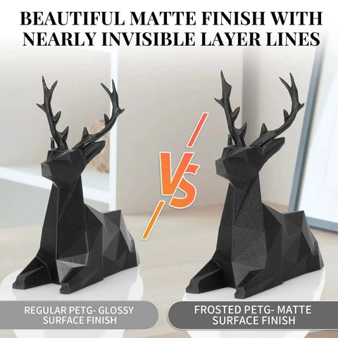 Comparison of glossy and matte finishes on 3D printed deer models using Glass Fiber Reinforced PETG Filament 1.75mm
