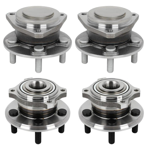 4 Piece Front And Rear Wheel Hub Bearing Set For 2012 To 2014 Chrysler 300 Dodge Challenger And Charger With 3.6L And 5.7L Engines Left And Right Side Fits Front And Rear Bolt On Ready
