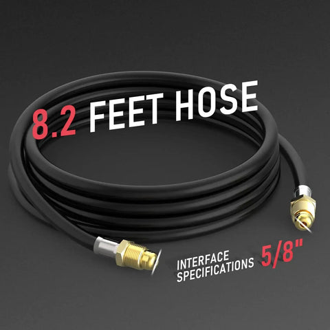 8.2-foot hose for Argon And CO2 MIG And TIG Flow Meter Gas Regulator Gauge, leakproof CGA 580 inlet fitting, welding setup.