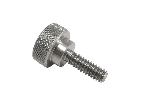 Ten Pack 1/4-20 x 3/4 Inch 303 Stainless Steel Diamond Knurled Thumb Screws With Straight Shoulders Right Hand Threads Flat Tips