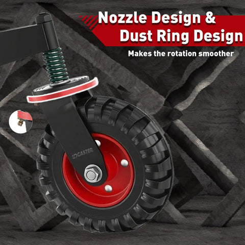 Heavy Duty Gate Wheel 8 Inch Swivel Caster With Spring Loaded 360 Degree Rotation, 650Lb Capacity For Wood And Metal Gates