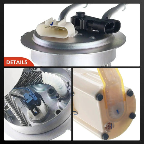 Electric Fuel Pump Module With Pressure Sensor Direct Replacement For Chevy Avalanche Suburban 1500 GMC Yukon XL 1500 And Cadillac Escalade ESV EXT 2002 2003 5.3L 6.0L Gas Engines displayed from multiple angles.