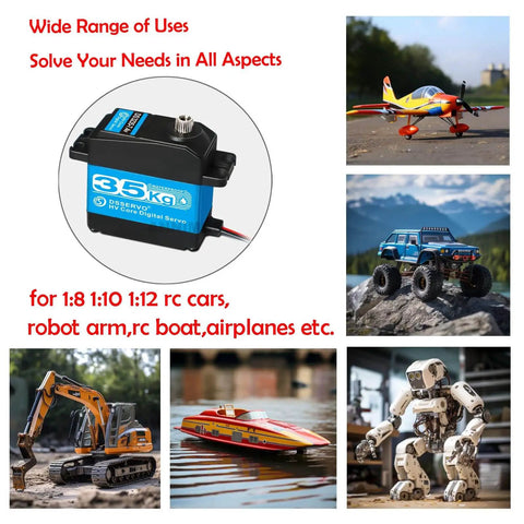 Pack Of 2 Beefy 35Kg High Torque RC Servo With 7.4V Digital Motor And Stainless Steel Gears Waterproof for heavy-duty RC vehicles