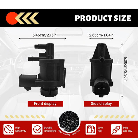 Beefed-Up 4x4 Vacuum Solenoid Locking Hub Actuator Replacement for 2007-2024 Ford F150 F250 F550 Super Duty, front and side view, black