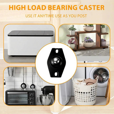 Omnidirectional Ball Transfer Caster Wheels for kitchen appliances and furniture, high load bearing, 360 degree rollers, 4 or 12 pack