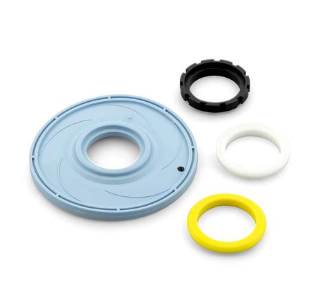 Zurn P6000-ER15 diaphragm kit for AquaFlush flush valve; blue diaphragm with black, white, and yellow flow rings (4-piece)