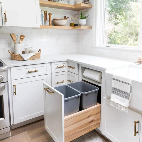 Light kitchen with Six Pack Knurled Cabinet Pulls Antique Brass Drawer Handles 5.04 Inch Center To Center on white cabinets
