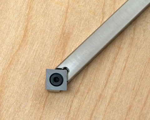 Close-up of a carbide cutter from Five Piece Mid Size Carbide Woodturning Tools Set With Interchangeable Handle For Wood Lathe