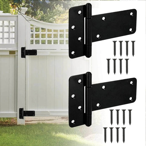 6 Inch Heavy Duty Gate Hinges 280 Lbs Capacity Black 4 Pack With Screws Included for wooden fence installation