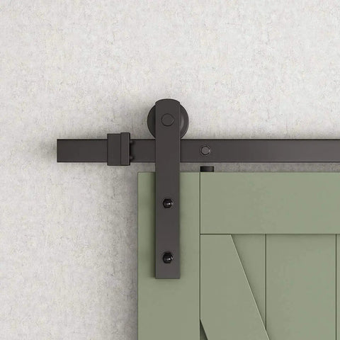 Sliding Barn Door Hangers I Shape Black 2 Pack For 170 Lb Doors Heavy Duty Fits 1 3 8 Inch To 1 3 4 Inch Panels Solid Steel Construction