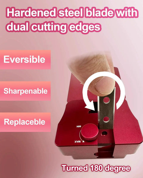 Nine In One PVC Pipe Deburring Tool With Adjustable Chamfer blade close-up showing dual cutting edges and adjustment knob.