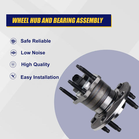 Two Piece Rear Wheel Bearing And Hub Assembly For Chevy Cobalt HHR Malibu Saturn Aura Pontiac G6 2004 To 2012 With 5 Lug Bolts And ABS