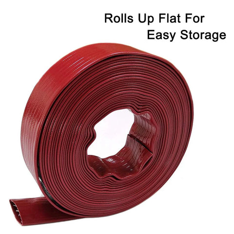 Eastrans 2 in x 50 ft pool backwash hose, red coil, heavy-duty discharge hose for high pressure