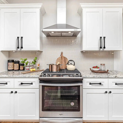 Matte Black Cabinet Pulls 4 Inch With Two Size Options Pack Of 10 Kitchen Cabinet Hardware installed on white kitchen cabinets