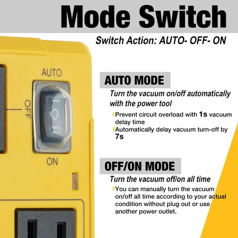 Automatic Vacuum Switch For Power Tools With Two Tool Outlets And Manual Override For Pros And DIYers Auto Start And Stop